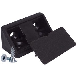 SKIR'CO (Pack of 20) Black Shelf Brackets 44 x 20 x 20mm, 90 Degree Furniture Corner Brace, Plastic Right Angle Joint, Screws Included (20, Black)