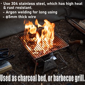 NANGOGEAR 304 Stainless Steel 13 Inches Cooking Grate Grill Grate W12