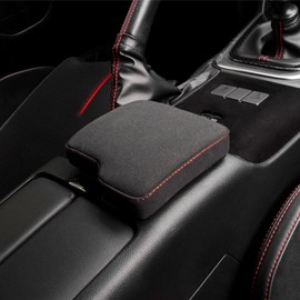 KUNGKIC Für Toyota GR86 86 Subaru BRZ 2021 2022 2023 2024 Alcantara Auto Armlehnen Box Cover Schutz Car Armrest Box Pad Mittelkonsole Pad Innenzubehör,Rote Linie