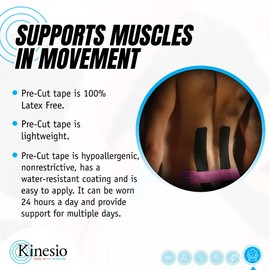 Kinesio Tape - Pre-Cut Back Support - Optimized Athletic Tape Strips