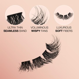 VLuxe Soft Luxe Faux Mink Lash Cluster, 12-16mm Seamless DIY Lash Extensions, Volume & Wispy Fans, Luxurious Soft Fibers, Ultra Comfort False Eyelashes with Lightweight Thin Band for Natural Blending