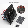 Toggle Switch Panel 12‑24V On Off Aluminum Red LED Indicator