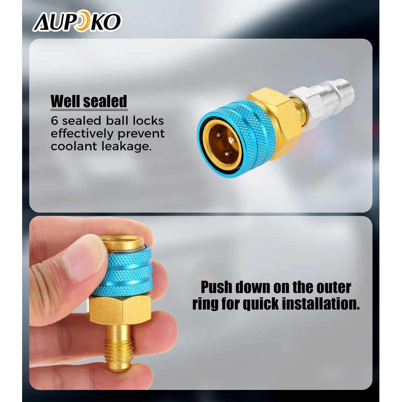 Aupoko R1234YF to R134A Low Side Quick Coupler 14mm, R12