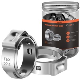 TRILINK 1" PEX Crimp Rings 30-Pack, 304 Stainless Steel Single Ear Cinch Clamp Rings, 1 Inch Leak-Proof Pinch Clamps Compatible with PEX Tubing & Standard Cinch Tools