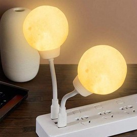 Moon smart voice control night light, USB powered night light, 3 levels of brightness moon night light, suitable for home bedroom living room
