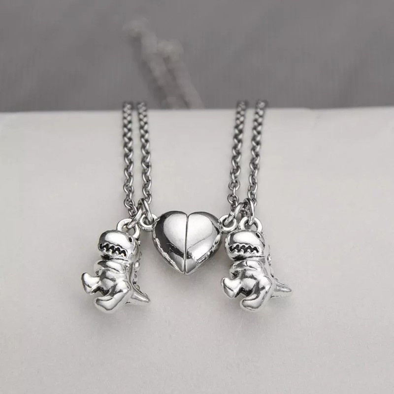 Deluxe 2x Collares Dinosaurios Iman Pareja Colgante Hombres Mujeres