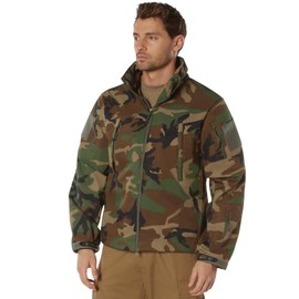Rothco Special Ops Soft Shell Jacket - Tactical Cold and Wet Weather Outdoor Jacket, Woodland Camo, L