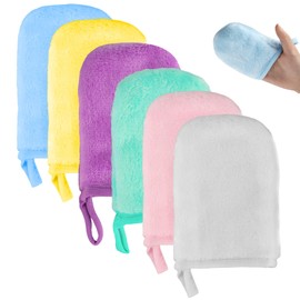 Volumoon Make-Up Glove for Cleaning, Pack of 6 Make-Up Remover Cloth, Wash Cloth, Washable and Reusable, for Face Cleaning and Make-Up Removal