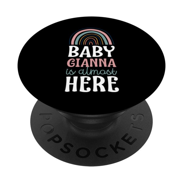 Baby Gianna Is Almost Here Pregnancy Announcement Boho PopSockets Swappable