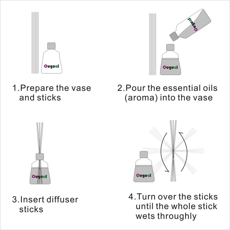 Ougual 100 Pieces Natural Rattan Reed Diffuser Replacement Sticks (12"