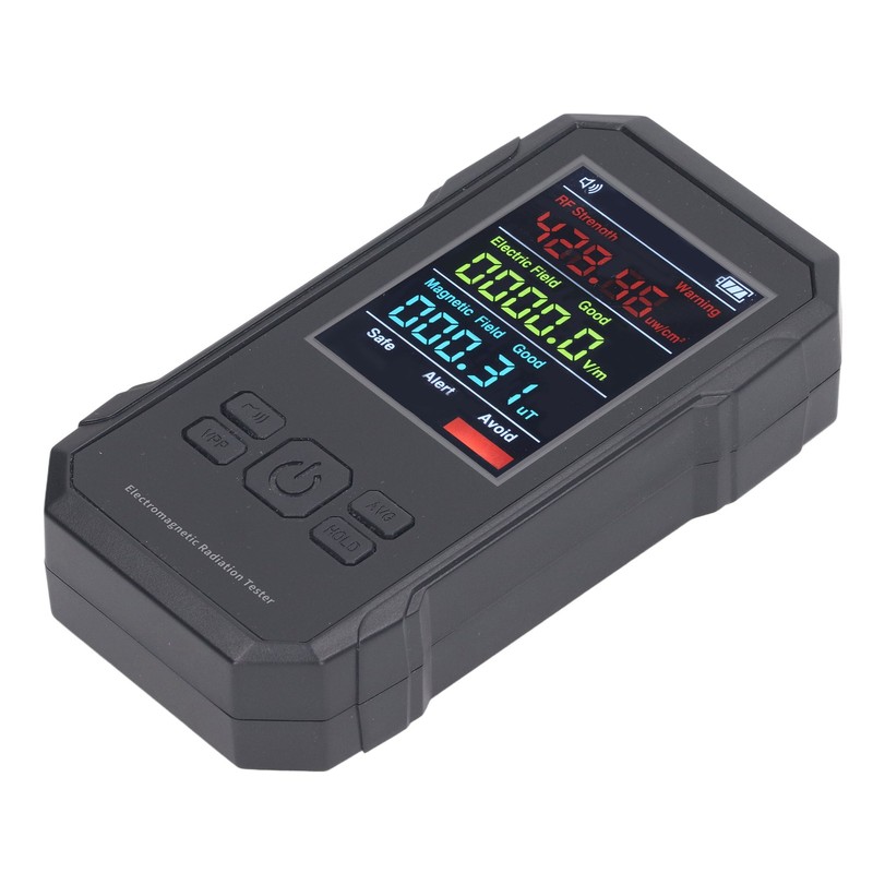 Radiation Detector Black Digital EMF Meter LED Display Handheld RF