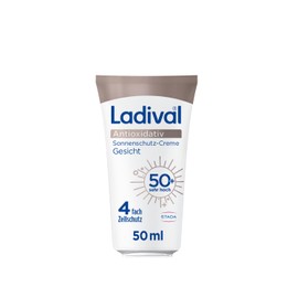 Ladival Antioxidant Sun Cream Face SPF 50+ - Care with Anti-Pollution Complex, Vitamin C and E, 4-Way Cell Protection, Sweat-Resistant, UVA and UVB Protection, 50 ml