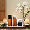 ZGLUZP 2 Pcs 50ml Brown Glass Essential Oil Roller Refillable