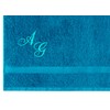Lashuma Linz Bath Towel Blue - Petrol Blue Individually Embroidered
