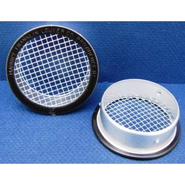 4" Round Open Screen Vent w 1/8" mesh - Black - Pkg of 4