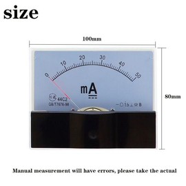 호환 44C2 1mA 2mA 5mA DC 전류계 아날로그 테스트 미터 기계식 헤더 [05 10mA] Compatible 44C2 1mA 2mA 5mA DC Current Meter Analog Test Meter Mechanical Header [05 10mA]