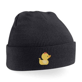 Adults Duck Beanie Hat (Black)
