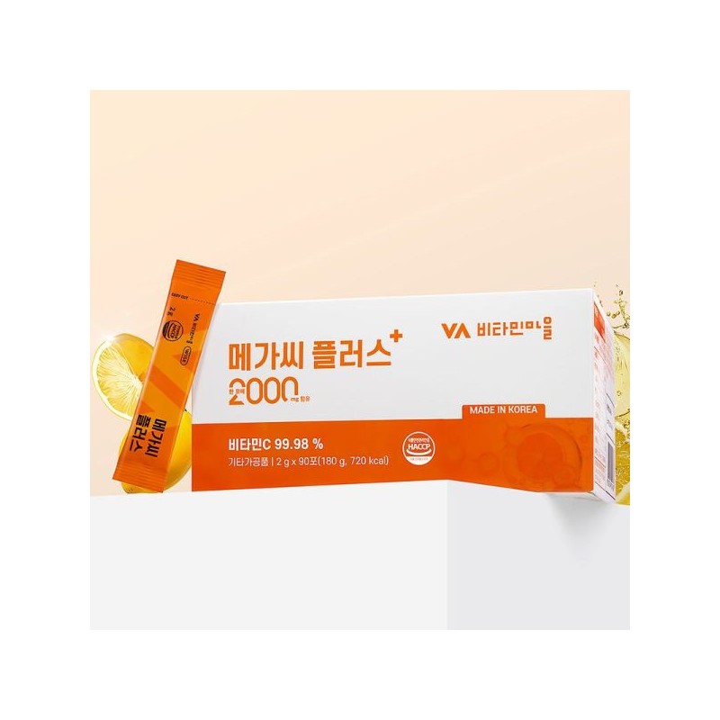 Vitamin Village 비타민마을 메가씨 플러스 비타민C 2000 분말 90포 x