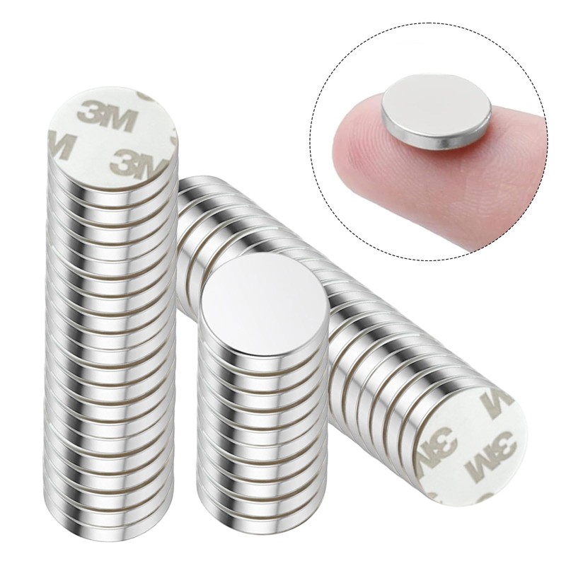 VZU 50pcs Mini Magnets 10 x 2 mm with Storage