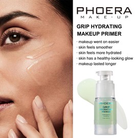PHOERA Grip Hydrating Makeup Primer – 12H Longwear Face Primer, Hyaluronic Acid & Portulaca Oleracea Extract, Smooths & Hydrates For All Skin Types, Flawless Makeup Application, Oil-Free