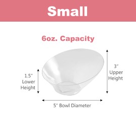 Party Bargain Angled Plastic Bowls - [16 Pack] Clear, Heavy-Duty Premium Quality Small Serving Bowl, Excellent for Weddings, Baby & Bridal Showers, Parties & More