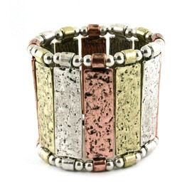 Arras Creations Fashion Stertch, Metal, Urban Glam, Statement, Bold, Motif For Women / AZBRST024-MUL