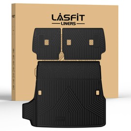 LASFIT Trunk Mat&Backrest Mat for Toyota 4Runner 2025-2026 Gasoline(Only Fit 5 Seats), All Weather TPE Custom Fit Cargo Liner for 4Runner SR5/TRD/Limited 6th gen 4 Runner Cargo Mat, Black