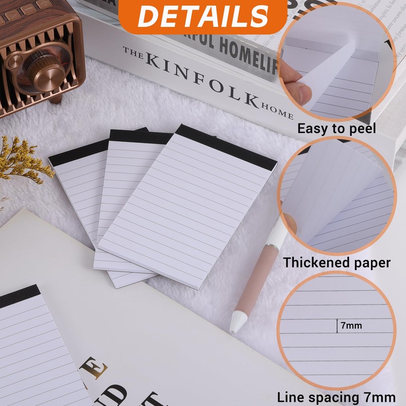 FINEASY Pack of 8 A7 Mini Notepads Small, 30 Sheets
