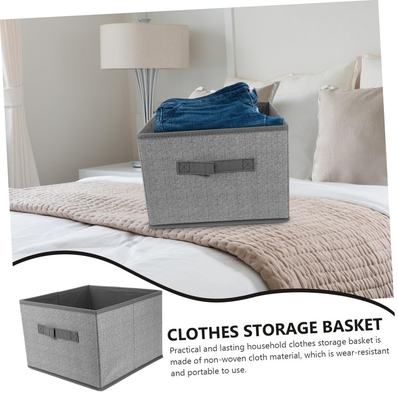 Ciieeo Square Sundries Storage Case Non Woven Fabric Organizer Bin
