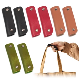 PYSEOSISE PU Leather Handle Grip Protectors, 8 Pcs Handbag Handle Covers, Multi-Colour Bag Handles Wraps for Handbags Totes Luggage