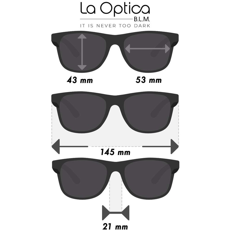 La Optica B.L.M. UV400 CAT 3 CE Unisex Sunglasses, Set