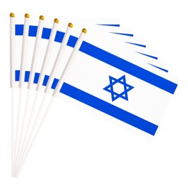 25 Pack Israel Small Flag, Hand Held Israeli Stick Flag National Country Flag, Party Decorations, Supplies For Parades, Festival Events, International Festival, Celebration (Israel)