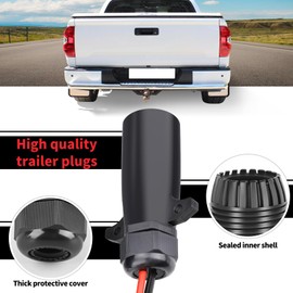 ELFCULB 7 Way Trailer Plug to SAE Cable,10AWG 7 Pin Trailer Plug to SAE Connector with SAE Reverse Adapter for RV Truck Trailer(2FT)