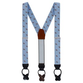 Trafalgar Men's Down The Stretch Racehorse Linen Blend Button End Braces