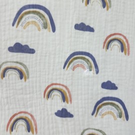 Breathable Mesh Baby Carrier Cover Scarf for Breastfeeding, Nursing Poncho with Adjustable Strap, Manta muselina Algodon (Rainbow)