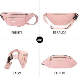 Riñonera Mujer, Cangurera Deportiva Bolsa de Pecho Correa Ajustable Bolso de Cintura Impermeable Ligero para Gimnasio, Marcha, Viaje Senderismo, Cicli