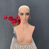 JINGFA Realistic Female Mannequin Head with Shoulders for Wigs Earrings
