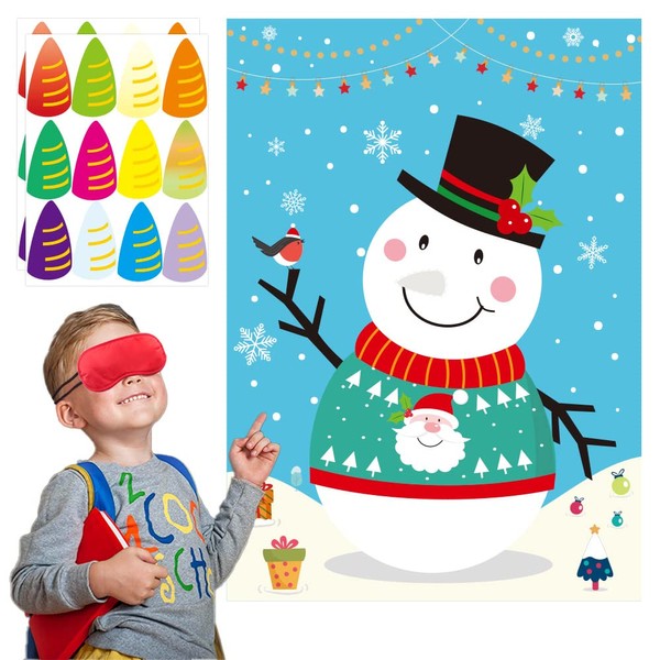 Fancy Daily Christmas Party Games Pin The Nose on Snowman Christmas Games for Kids 24 Players Christmas Party