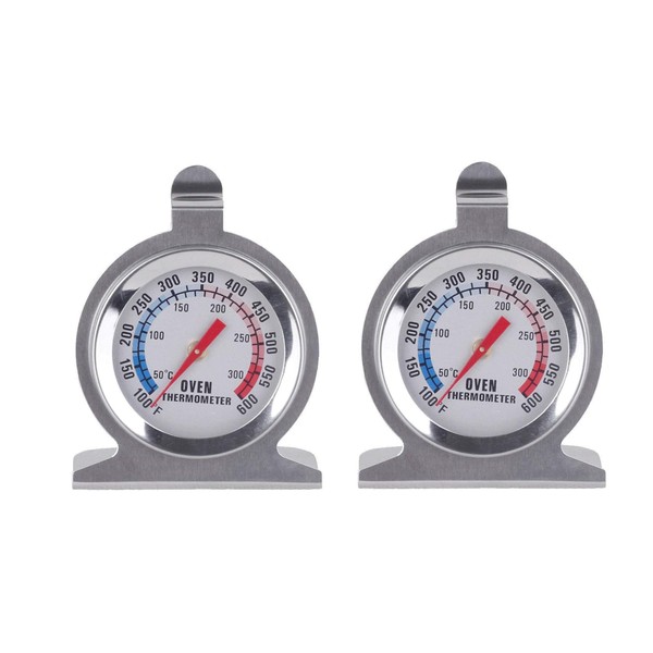 Utiz 2x Stainless Steel Dial Oven Thermometer Portable Food Cooking Baking Temperature 50-300℃ Measurement Range for Home Kitchen