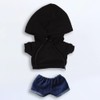niannyyhouse Black Hoodies with Pocket Dark Blue Jeans 7.8in（20cm） Plush