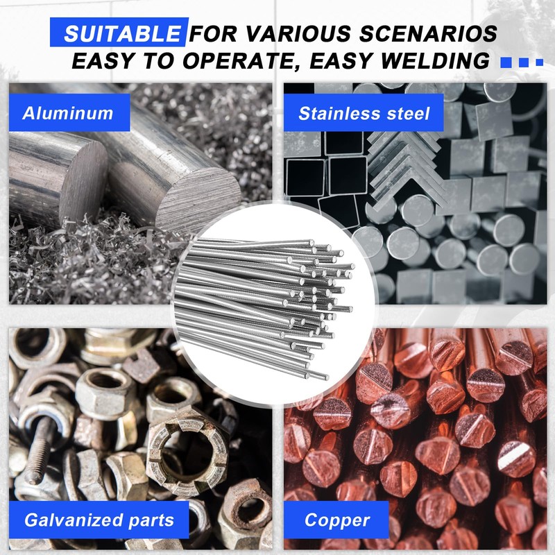 Tandefio 50 Pcs Aluminum Brazing Rods Low Temperature Welding Rods