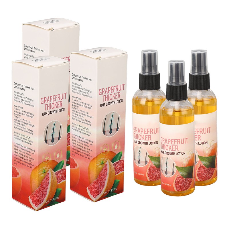 3pcs Grapefruit Thicker Hair Lotion Spray 100ml Smoothing Nourishing Hair
