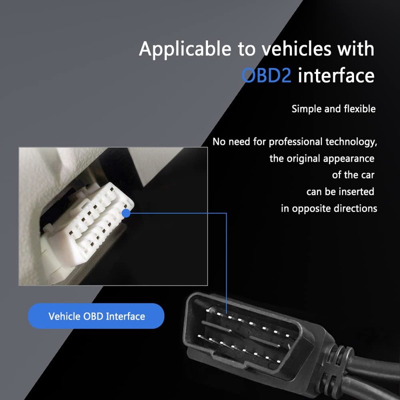 OBD Splitter Adapter, Right Angle 30cm/12 OBD II Splitter Extension