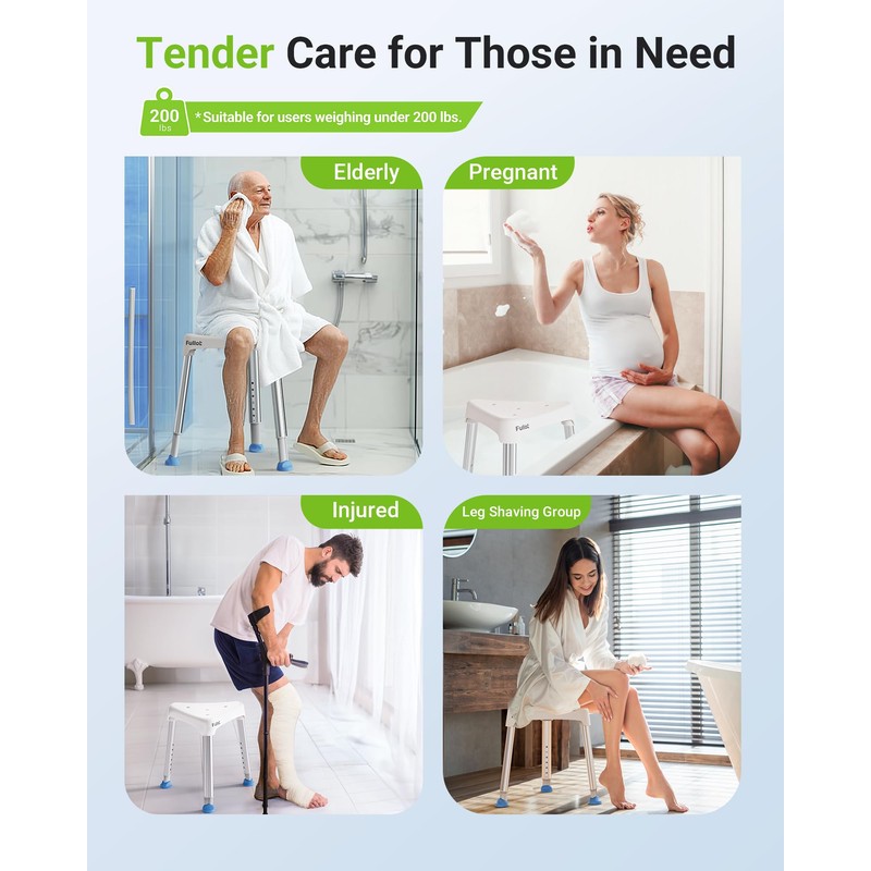 Space-Saving Triangular Shower Chair for Elderly and Disabled, 400 lbs