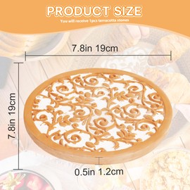 Terra Cotta Bread Warmer, 8 Inch Round Terracotta Stone Bread Keeper | Ideal for Tortillas, Buns | Christmas and Housewarming Gift for Bakers (8 Inch)