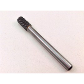 SC-2 Cylindrical Shape 5/16" Diameter with Ball End 1/4" Shank Double Cut Carbide Burr