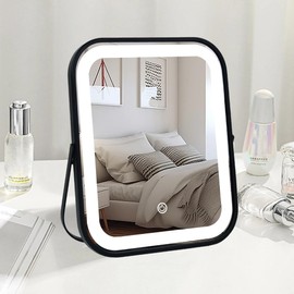 YEKKOPT YEKKOPT Lighted Vanity Mirror, Rechargeable Travel Makeup Mirror with Lights, 10'x8' Desk Mirror with Lights,Make up Mirror with Lighting for Makeup Desk  Dressing Room