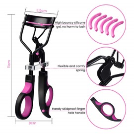 Eyelash Curler, 3 in 1 Lash Curler Kit with 5 Extra Replacement Refill Pads Eyelash Applicator Makeup Tool
