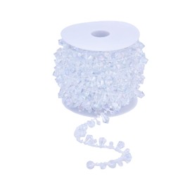 YoungJewel 33 Feet Rolls of Crystals Garland Beads Acrylic Clear Beads Chain Trim for Wedding Party Decoration and DIY Craft(Ice-Colorful)