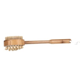 Baudelaire BA Bamboo Long-Handle Massage Brush 14"", Natural